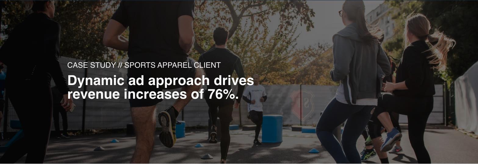 Dynamic ad approach drives revenue increases of 76% for Sports Apparel Brand